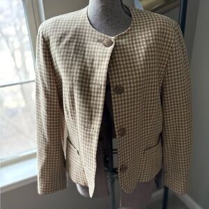 Women’s Houndstooth Jacket - Brown/Tan